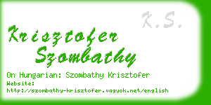 krisztofer szombathy business card